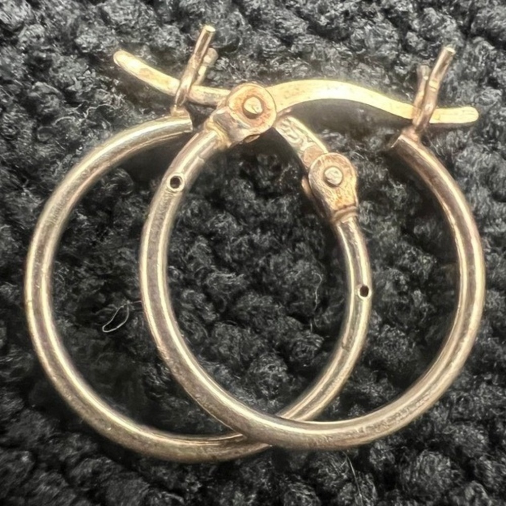 Sterling Silver Huggie Hoop Earring French Lock .5" .79G
